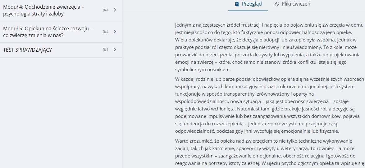 Psychologia Opiekuna Zwierząt: przygotowanie, relacja, żałoba