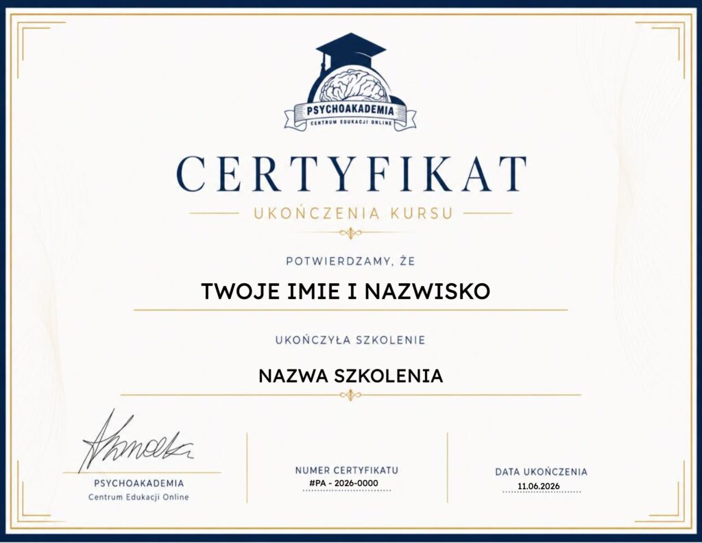 Psychoakademia, psychologiczne szkolenie online kurs z certyfikatem Psychoakademia, psychologiczne szkolenie online kurs z certyfikatem